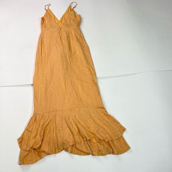 Lovers+Friends Wrap Dress Womens Medium Tangerine Orange Gelina Drop Waist NWT - Picture 12 of 16